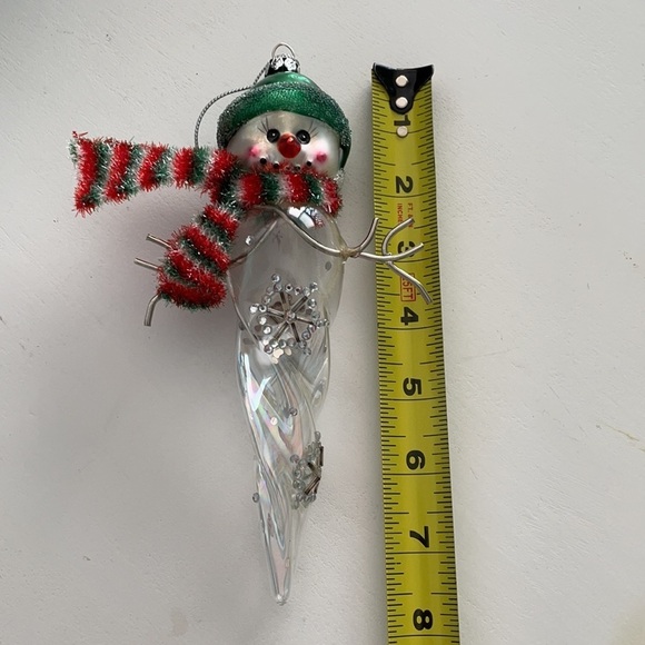 Mercury Clear Glass Snowman Icicle Christmas Ornament - Picture 12 of 15
